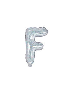 Balon foliowy Litera ''F'', 35cm, holograficzny