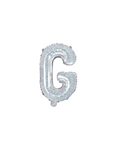 Balon foliowy Litera ''G'', 35cm, holograficzny