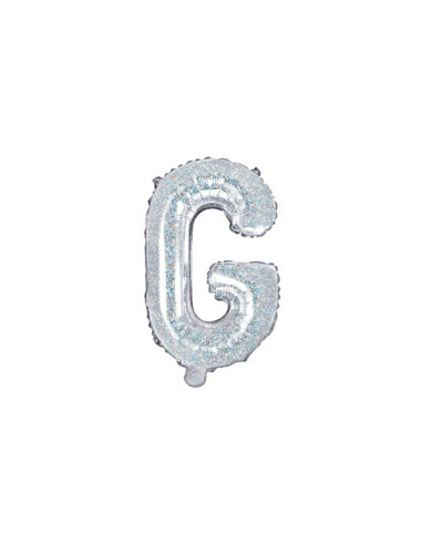 Balon foliowy Litera ''G'', 35cm, holograficzny