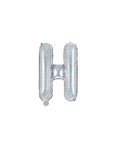 Balon foliowy Litera ''H'', 35cm, holograficzny