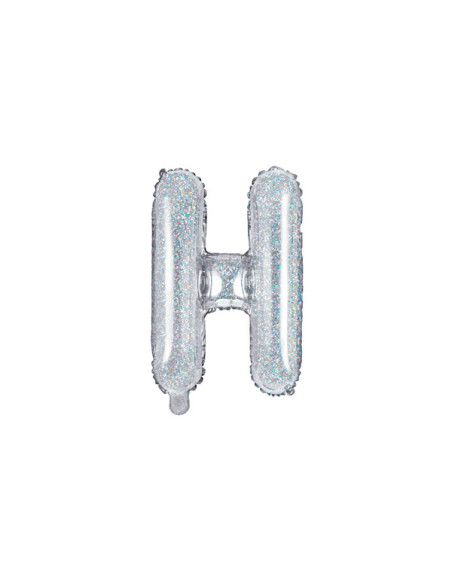 Balon foliowy Litera ''H'', 35cm, holograficzny