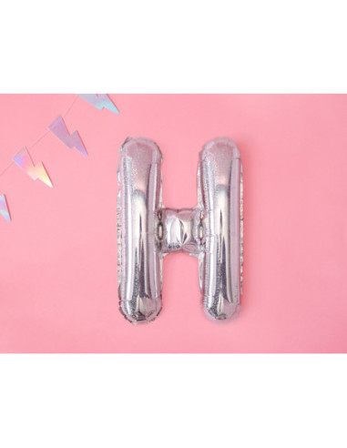 Balon foliowy Litera ''H'', 35cm, holograficzny