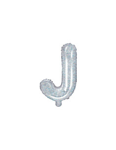 Balon foliowy Litera ''J'', 35cm, holograficzny