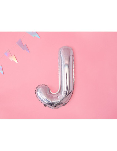 Balon foliowy Litera ''J'', 35cm, holograficzny