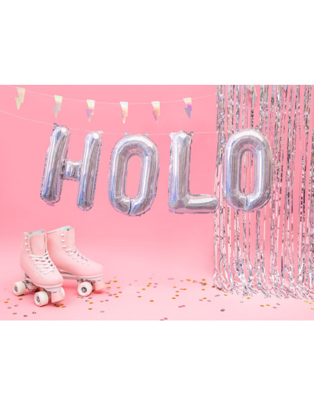 Balon foliowy Litera ''O'', 35cm, holograficzny
