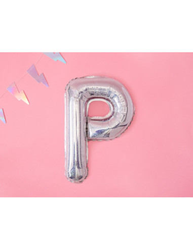 Balon foliowy Litera ''P'', 35cm, holograficzny