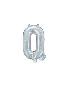 Balon foliowy Litera ''Q'', 35cm, holograficzny