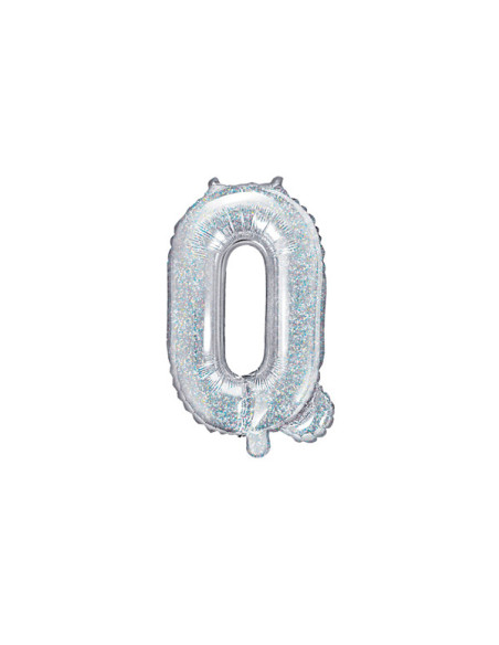Balon foliowy Litera ''Q'', 35cm, holograficzny