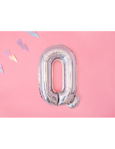 Balon foliowy Litera ''Q'', 35cm, holograficzny