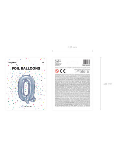 Balon foliowy Litera ''Q'', 35cm, holograficzny