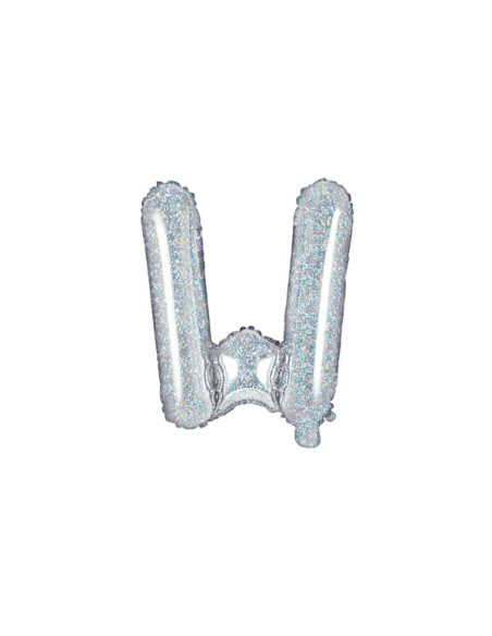 Balon foliowy Litera ''W'', 35cm, holograficzny