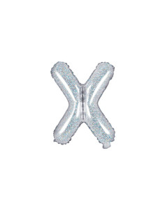 Balon foliowy Litera ''X'', 35cm, holograficzny