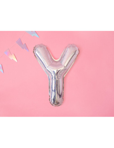 Balon foliowy Litera ''Y'', 35cm, holograficzny