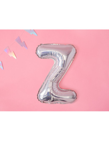 Balon foliowy Litera ''Z'', 35cm, holograficzny