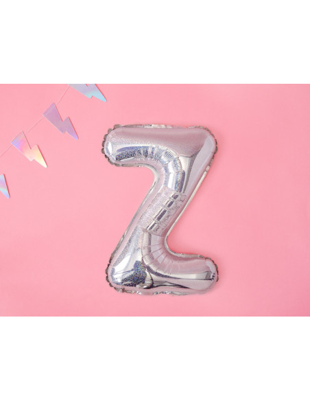 Balon foliowy Litera ''Z'', 35cm, holograficzny