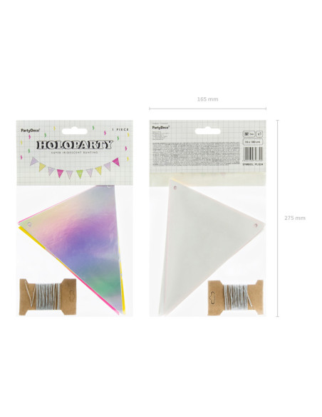 Girlanda Electric Holo - Flagietki, mix,  1,8m