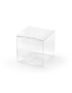 Pudełeczka kwadratowe, transparentne, 5x5x5cm (1 op. / 10 szt.)