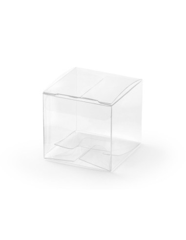 Pudełeczka kwadratowe, transparentne, 5x5x5cm (1 op. / 10 szt.)