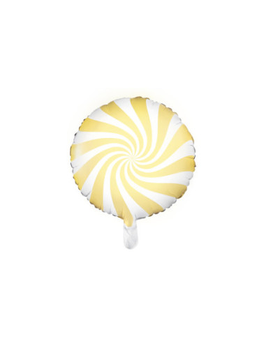 Balon foliowy Cukierek, 35cm, jasny żółty