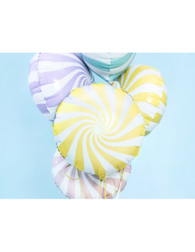 Balon foliowy Cukierek, 35cm, jasny żółty