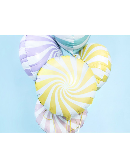 Balon foliowy Cukierek, 35cm, jasny żółty