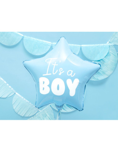 Balon foliowy Gwiazdka - It's a boy, 48cm, jasny niebieski