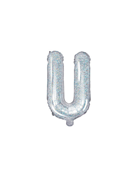 Balon foliowy Litera ''U'', 35cm, holograficzny