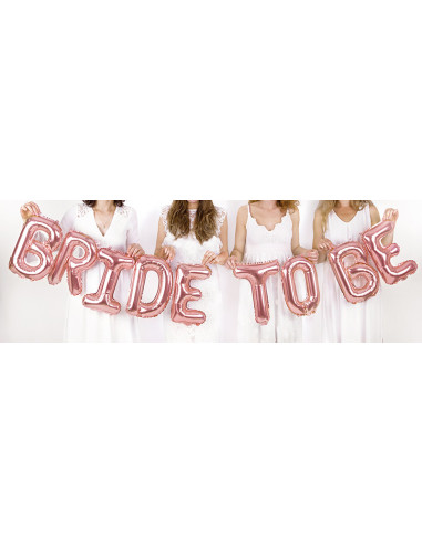 Balon foliowy Bride to be, 340x35cm, różowe złoto