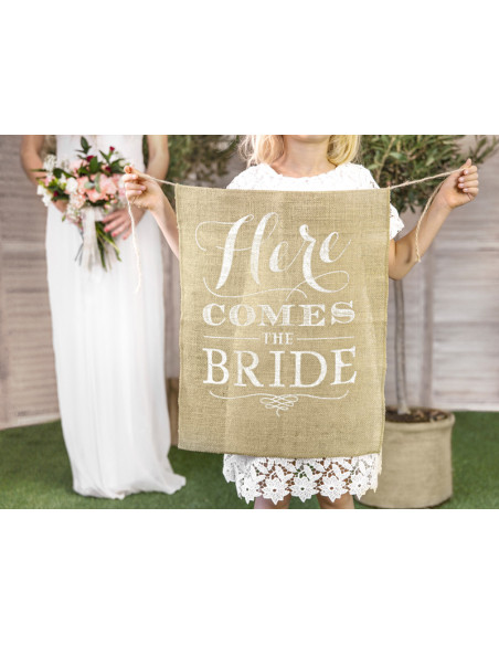 Baner na przejście Panny młodej - Here comes the bride, 41x51cm