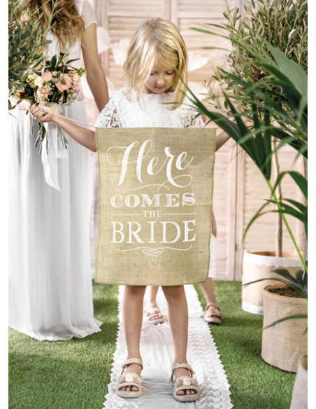 Baner na przejście Panny młodej - Here comes the bride, 41x51cm