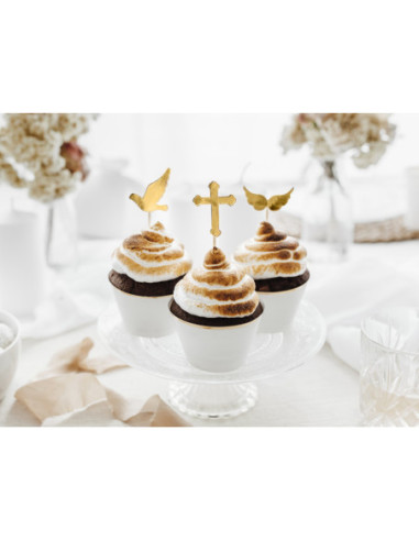 Dekoracje do muffinek I Komunia Święta, 8,5-11cm (1 op. / 6 szt.)