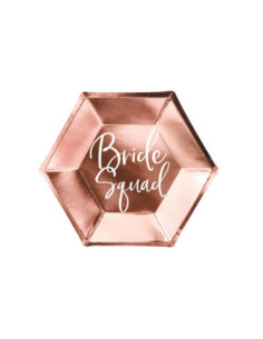Talerzyki Bride squad, różowe złoto, 23cm (1 op. / 6 szt.)