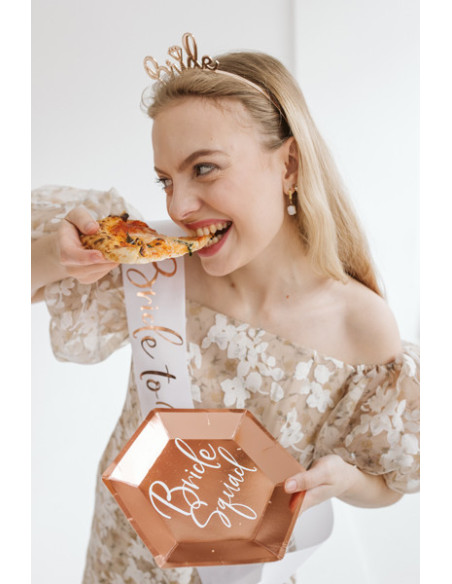 Talerzyki Bride squad, różowe złoto, 23cm (1 op. / 6 szt.)