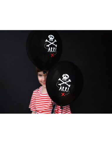 Balony 30cm, Piraci, Pastel Black (1 op. / 6 szt.)