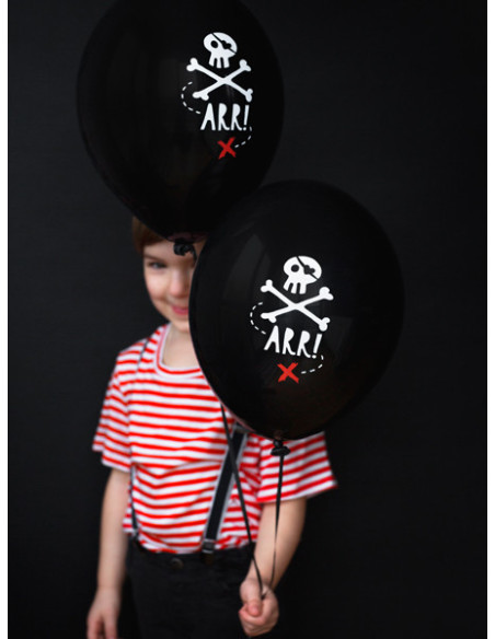 Balony 30cm, Piraci, Pastel Black (1 op. / 6 szt.)