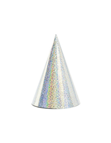 Czapeczki holograficzne, srebrny, 16cm (1 op. / 6 szt.)