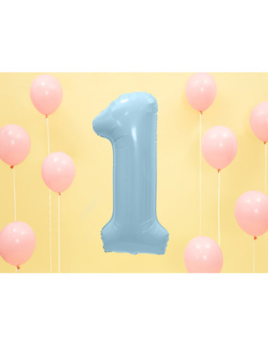 Balon foliowy Cyfra ''1'', 86cm, jasny niebieski