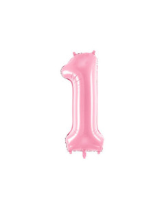 Balon foliowy Cyfra ''1'', 86cm, różowy
