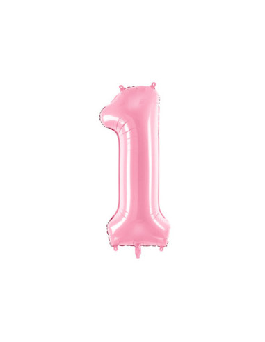 Balon foliowy Cyfra ''1'', 86cm, różowy