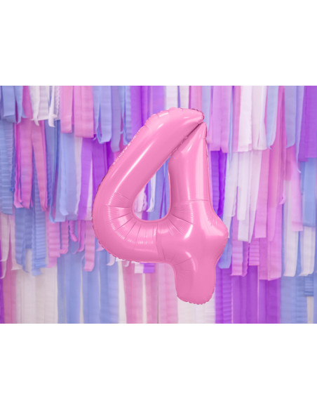 Balon foliowy Cyfra ''4'', 86cm, różowy