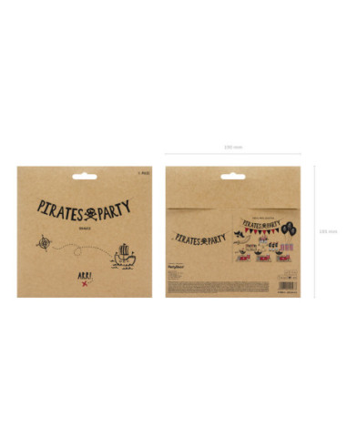 Baner Piraci - Pirates Party, czarny, 14x100cm