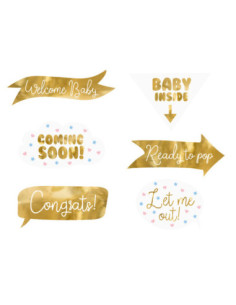Gadżety do zdjęć Baby shower, mix (1 op. / 6 szt.)