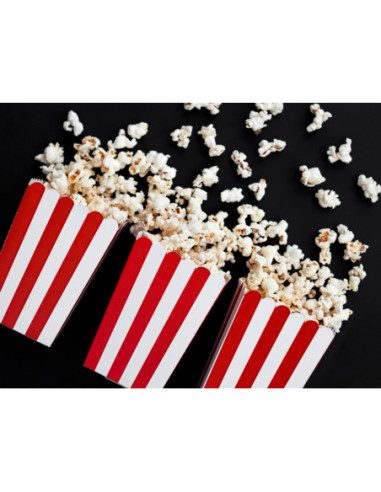Pudełka na popcorn, mix, 7x7x12,5cm (1 op. / 6 szt.)