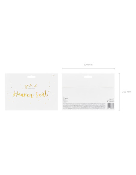 Baner Heaven Sent, złoty, 14,5x85cm