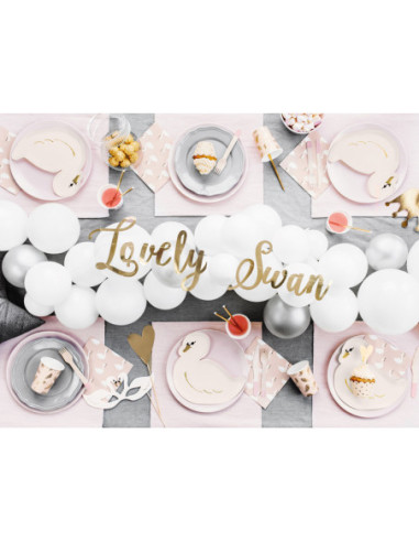 Baner Lovely Swan, złoty, 64x21,3cm