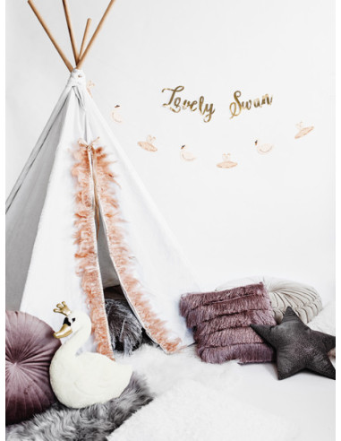 Baner Lovely Swan, złoty, 64x21,3cm