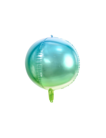 Balon foliowy Kula ombre, niebiesko-zielony, 35cm