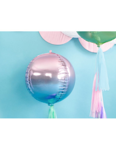 Balon foliowy Kula ombre, fioletowo-niebieski, 35cm