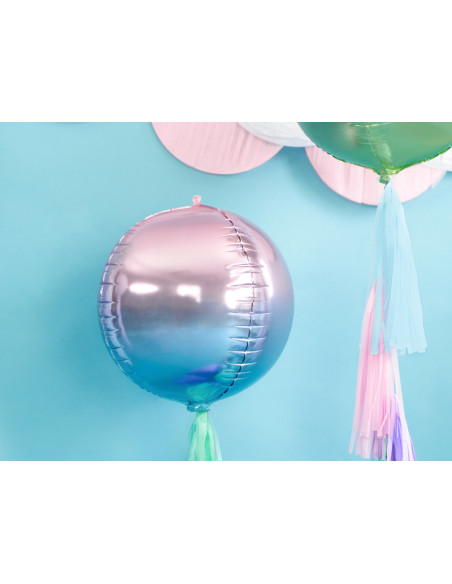 Balon foliowy Kula ombre, fioletowo-niebieski, 35cm