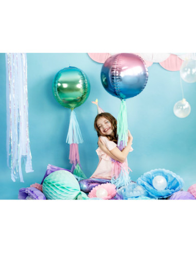 Balon foliowy Kula ombre, fioletowo-niebieski, 35cm